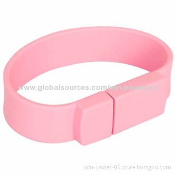 Wristband/Bracelet USB Flash Drive, Made of Silicon, Good for Promotions, Customized Logos Welcomed